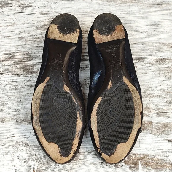 🟦Sz 36/6 AGL Attilio Giusti Leombruni Midnight Blue Shimmer Flats - Picture 15 of 16